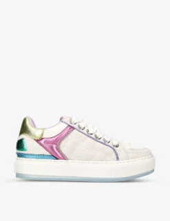Kurt Geiger London Southbank Metallic-trim Low-top Leather Trainers