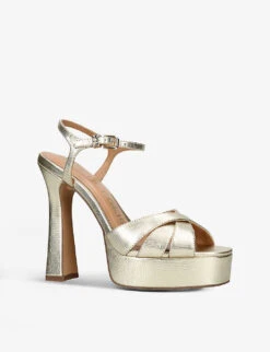 KG Kurt Geiger Simran Snake-embossed Faux-leather Platform Sandals -Kurtgeiger Store R04074543 GOLD ALT02