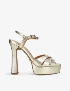 KG Kurt Geiger Simran Snake-embossed Faux-leather Platform Sandals