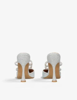 KG Kurt Geiger Amari Crystal-embellished Woven Heeled Mules -Kurtgeiger Store R04074556 SILVER ALT03