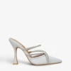 KG Kurt Geiger Amari Crystal-embellished Woven Heeled Mules
