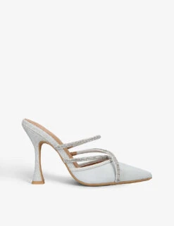 KG Kurt Geiger Amari Crystal-embellished Woven Heeled Mules