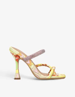 KG Kurt Geiger Fedra Crystal-embellished Satin Heeled Mules