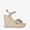 KG Kurt Geiger Portia Cross-strap Metallic Faux-leather Wedge Sandals