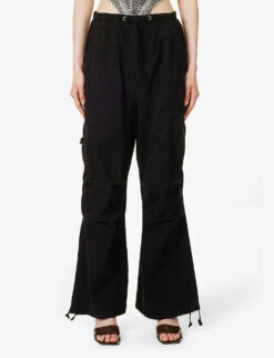 Jaded London Parachute Relaxed-fit Wide-leg High-rise Cotton Trousers 7 Jaded London Parachute Relaxed-fit Wide-leg High-rise Cotton Trousers -Kurtgeiger Store R04077326 BLACK ALT02
