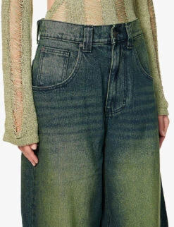 Jaded London Colossus Gradient-pattern Wide-leg High-rise Jeans -Kurtgeiger Store R04077335 BLUESANDBLASTWASH ALT04