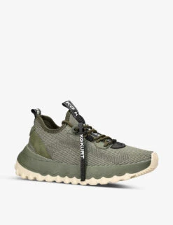 KG Kurt Geiger Lowell Logo-print Knitted Trainers -Kurtgeiger Store R04080115 KHAKI ALT02