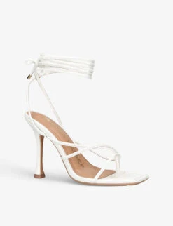 KG Kurt Geiger Sydney Wrap-around Embossed Faux-leather Heeled Sandals 6 KG Kurt Geiger Sydney Wrap-around Embossed Faux-leather Heeled Sandals -Kurtgeiger Store R04080116 WHITE ALT02