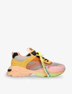 KG Kurt Geiger Lexi Contrast-panel Woven And Mesh Trainers