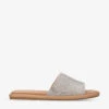 KG Kurt Geiger Rogan Gem Crystal-embellished Faux-leather Slides