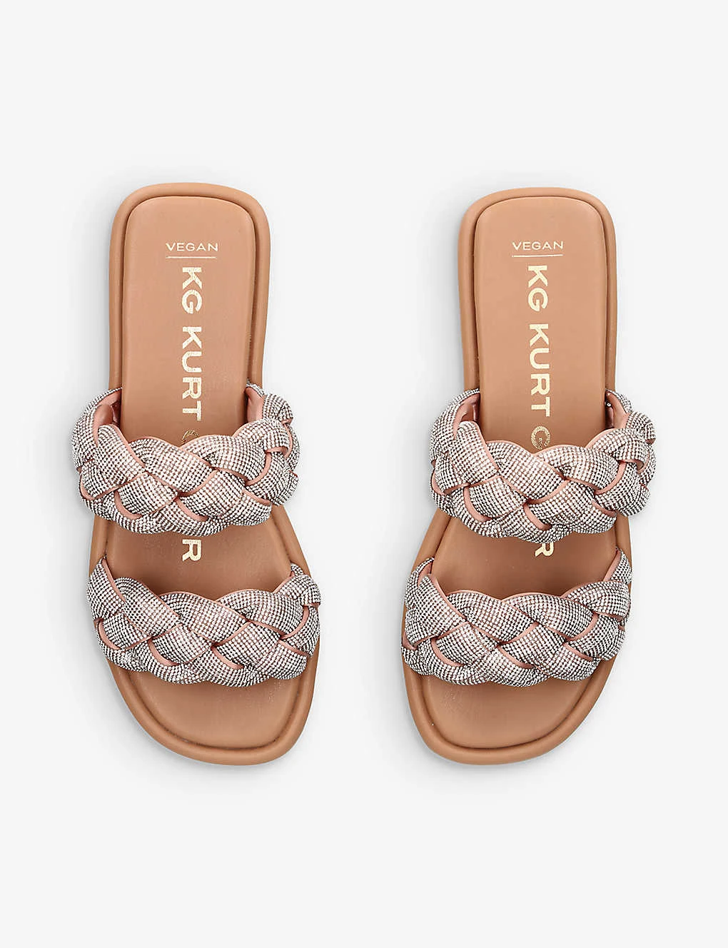 KG Kurt Geiger Rogan Plait Crystal-embellished Faux-leather Sandals 2 KG Kurt Geiger Rogan Plait Crystal-embellished Faux-leather Sandals - Image 2
