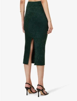 Moonlight Metallic-weave Stretch-woven Midi Skirt -Kurtgeiger Store R04085295 EDEN ALT03