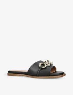 KG Kurt Geiger Raven Chain-embellished Faux-leather Sandals -Kurtgeiger Store R04087200 BLACK ALT02