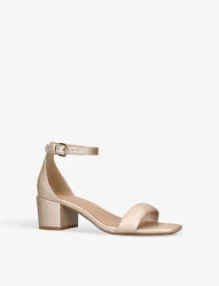 KG Kurt Geiger Selma Logo-placket Faux-leather Heeled Sandals -Kurtgeiger Store R04087203 GOLD ALT02