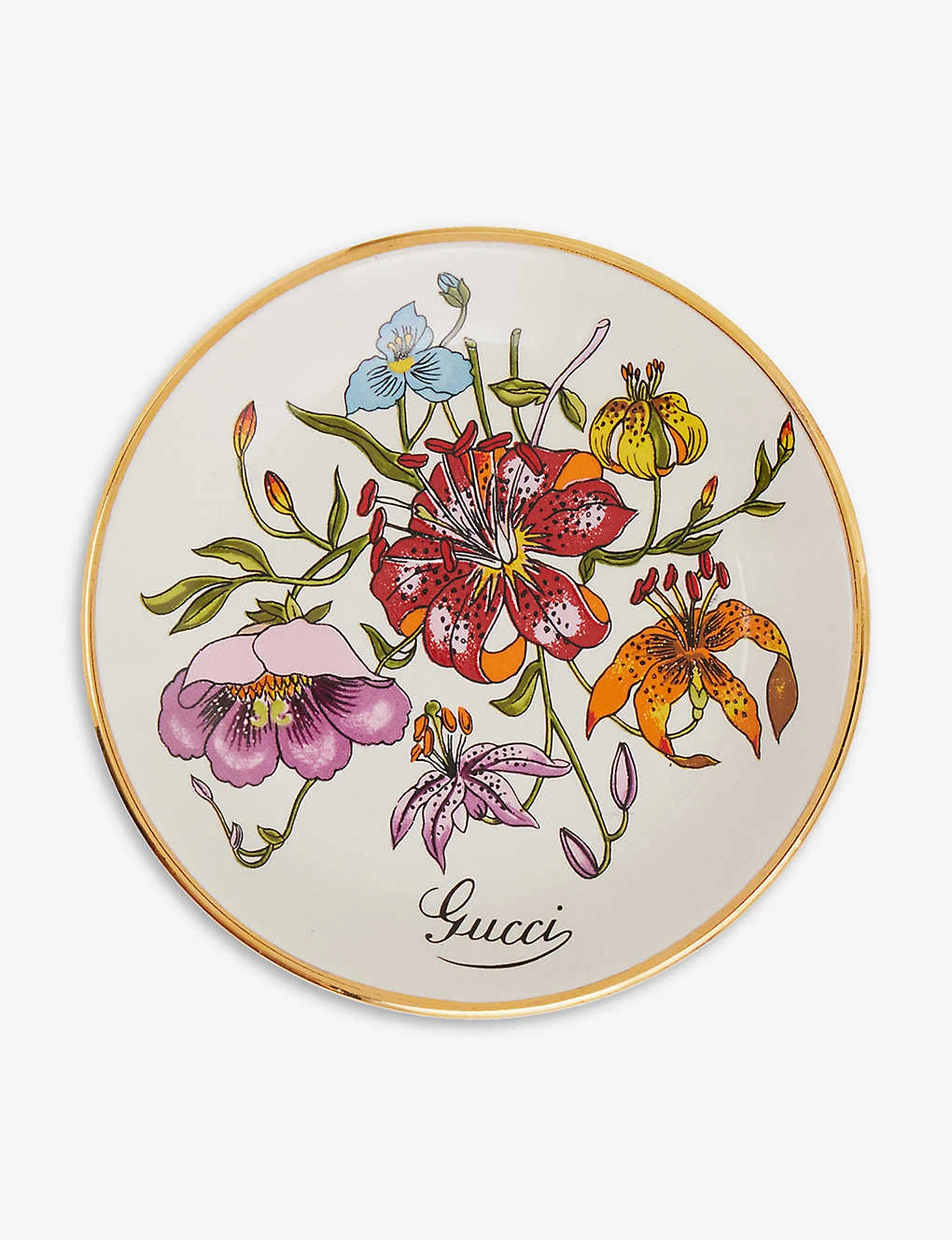 Pre-loved Gucci Floral Ceramic Dish 12cm 2 Pre-loved Gucci Floral Ceramic Dish 12cm - Image 2