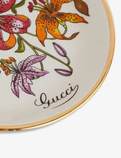 Pre-loved Gucci Floral Ceramic Dish 12cm 6 Pre-loved Gucci Floral Ceramic Dish 12cm -Kurtgeiger Store R04088898 WHITE ALT02
