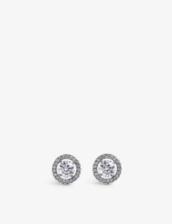 Gwen Round-shaped Sterling Silver And 0.45ct Cubic Zirconia Stud Earrings