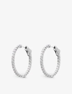 Cassia Sterling-silver And Cubic Zirconia Hoop Earrings