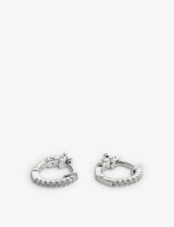 Baby Sterling Silver And Cubic Zirconia Hoop Earrings