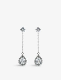 Bee Borderset Pear-shaped Sterling Silver And Cubic Zirconia Drop Earrings