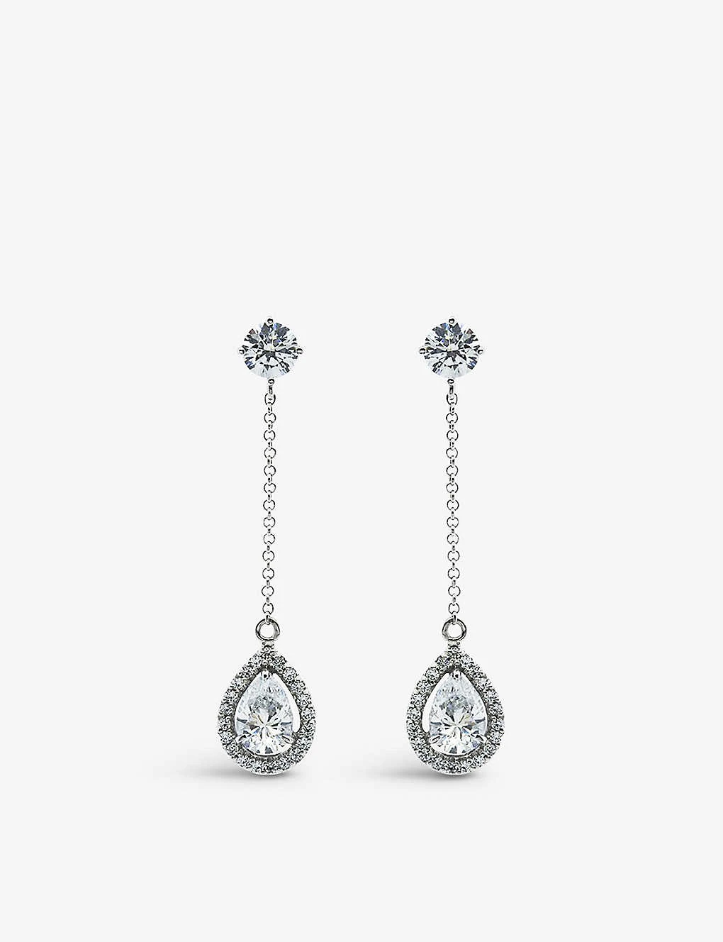 Bee Borderset Pear-shaped Sterling Silver And Cubic Zirconia Drop Earrings 1 Bee Borderset Pear-shaped Sterling Silver And Cubic Zirconia Drop Earrings