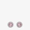Gwyn Round Sterling-silver And Cubic Zirconia Stud Earrings