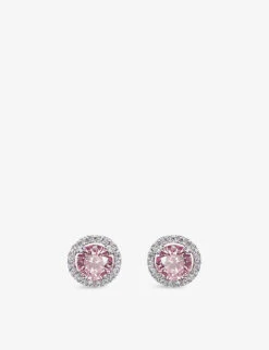 Gwyn Round Sterling-silver And Cubic Zirconia Stud Earrings