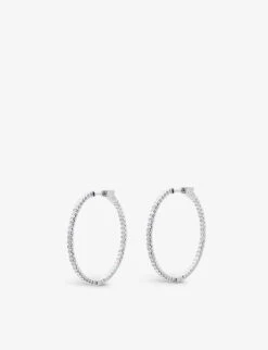 Amaia Medium Sterling-silver And Cubic-zirconia Hoop Earrings