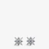 Snowflower Sterling Silver And Cubic Zirconia Stud Earrings