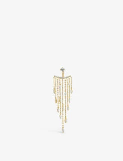 A-Lister Yellow Gold-plated Vermeil Sterling Silver And Cubic Zirconia Single Ear Jacket