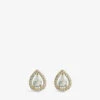 Emile Pear-shaped Borderset Yellow Gold-plated Vermeil Sterling Silver And 1.25ct Eq Cubic Zirconia Stud Earrings