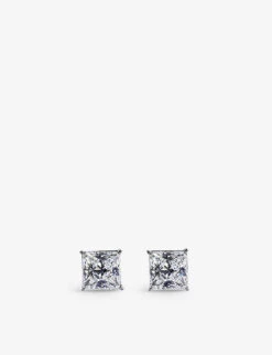Chester 9ct White-gold And Cubic Zirconia Stud Earrings