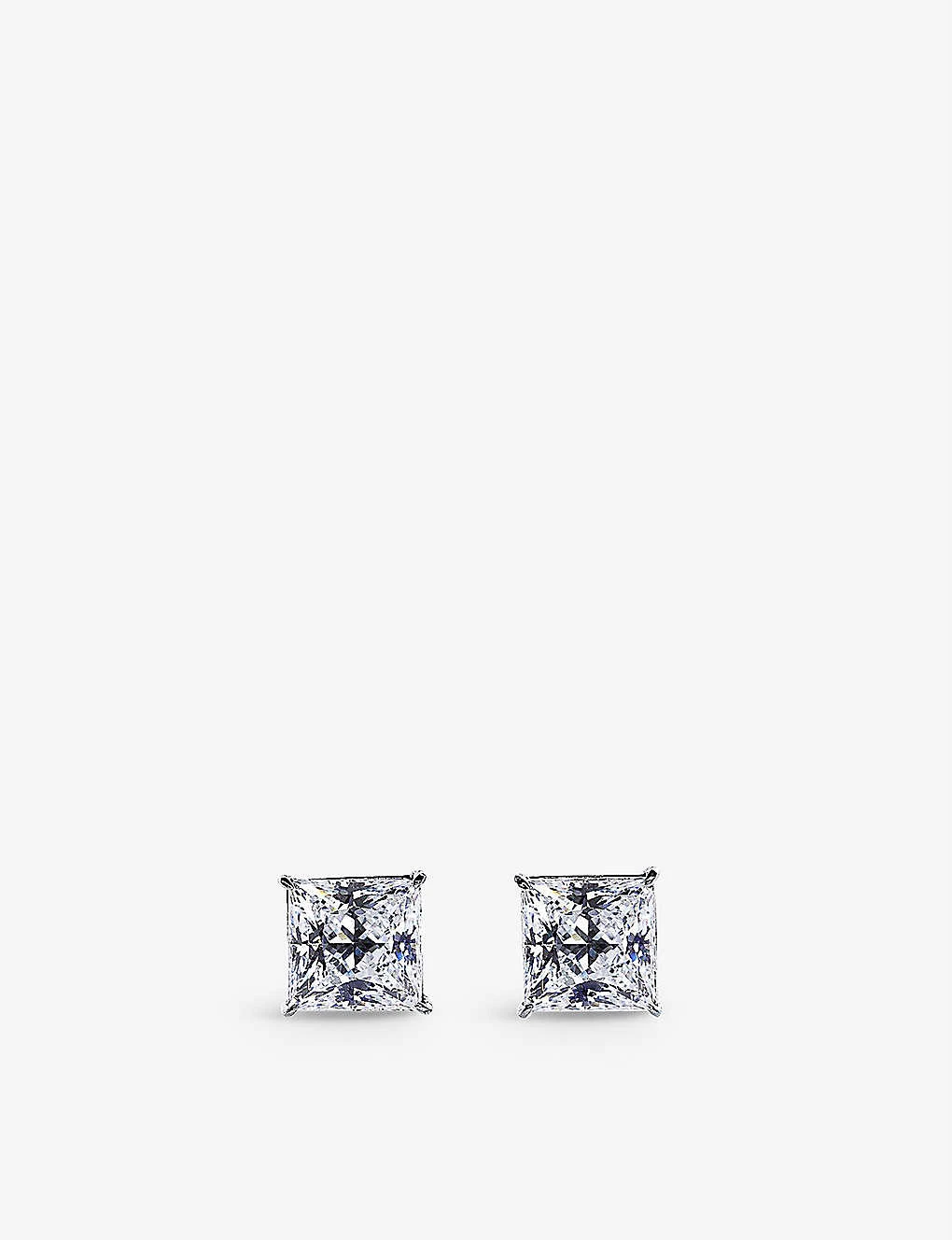 Chester 9ct White-gold And Cubic Zirconia Stud Earrings 1 Chester 9ct White-gold And Cubic Zirconia Stud Earrings