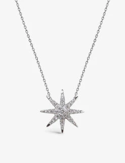 Atrias Star-shaped Sterling Silver And Cubic Zirconia Pendant Necklace
