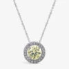 Gwen Round Sterling Silver And 1.25ct Eq Yellow Cubic Zirconia Pendant Necklace