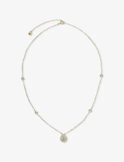 Emile Pear-shaped Yellow Gold-plated Vermeil Sterling Silver And 0.75ct Eq Cubic Zirconia Pendant Neckalce