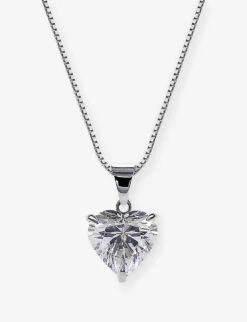 Camden Heart 9ct White-gold And Cubic Zirconia Pendant Necklace