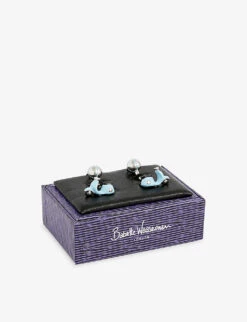 Vespa Rhodium-plated Brass And Enamel Cufflinks -Kurtgeiger Store R04097618 LIGHTBLUE ALT02