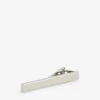 Flat Rhodium Plated Metal Tie Clip