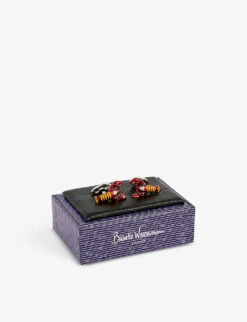 Lobster Rhodium-plated Metal And Enamel Cufflinks -Kurtgeiger Store R04097626 RED ALT02