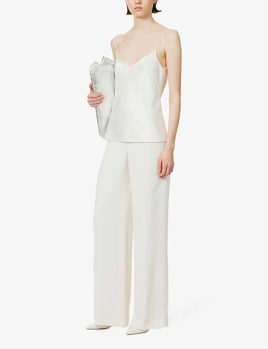 Spaghetti-strap V-neck Satin Top 2 Spaghetti-strap V-neck Satin Top - Image 2