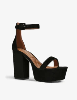 Kurt Geiger London Langley Ankle-strap Suede Heeled Sandals -Kurtgeiger Store R04110931 BLACK ALT02