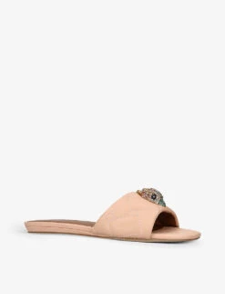 Kurt Geiger London Kensington Quilted Crystal-embellished Leather Mules -Kurtgeiger Store R04110959 BLUSH ALT02