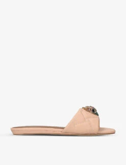 Kurt Geiger London Kensington Quilted Crystal-embellished Leather Mules