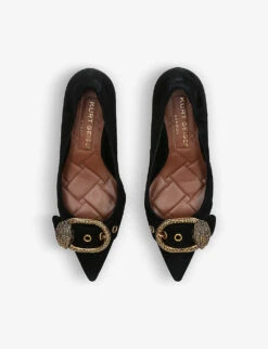 Kurt Geiger London Mayfair Buckle-embellished Suede Heeled Courts -Kurtgeiger Store R04110982 BLACK ALT01