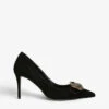Kurt Geiger London Mayfair Buckle-embellished Suede Heeled Courts