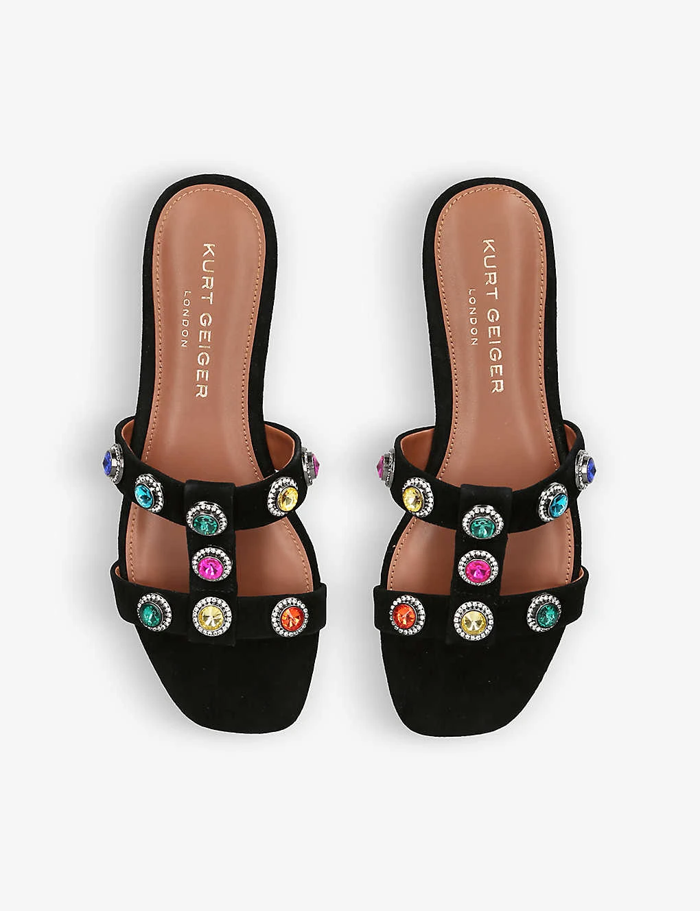 Kurt Geiger London Octavia Crystal-embellished Suede Mules 2 Kurt Geiger London Octavia Crystal-embellished Suede Mules - Image 2