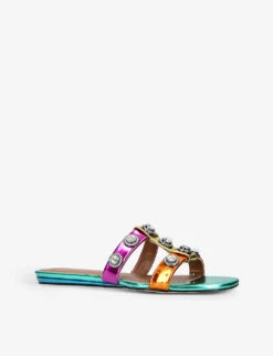 Kurt Geiger London Octavia Crystal-embellished Leather Mules -Kurtgeiger Store R04110986 MULTOTHER ALT02