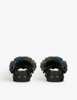 Kurt Geiger London Orson Bloom Crystal-embellished Flowers Suede Sandals -Kurtgeiger Store R04110987 BLKOTHER ALT03