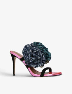 Kurt Geiger London Pierra Bloom Crystal-embellished Leather Heeled Mules -Kurtgeiger Store R04110989 PINKCOMB ALT02